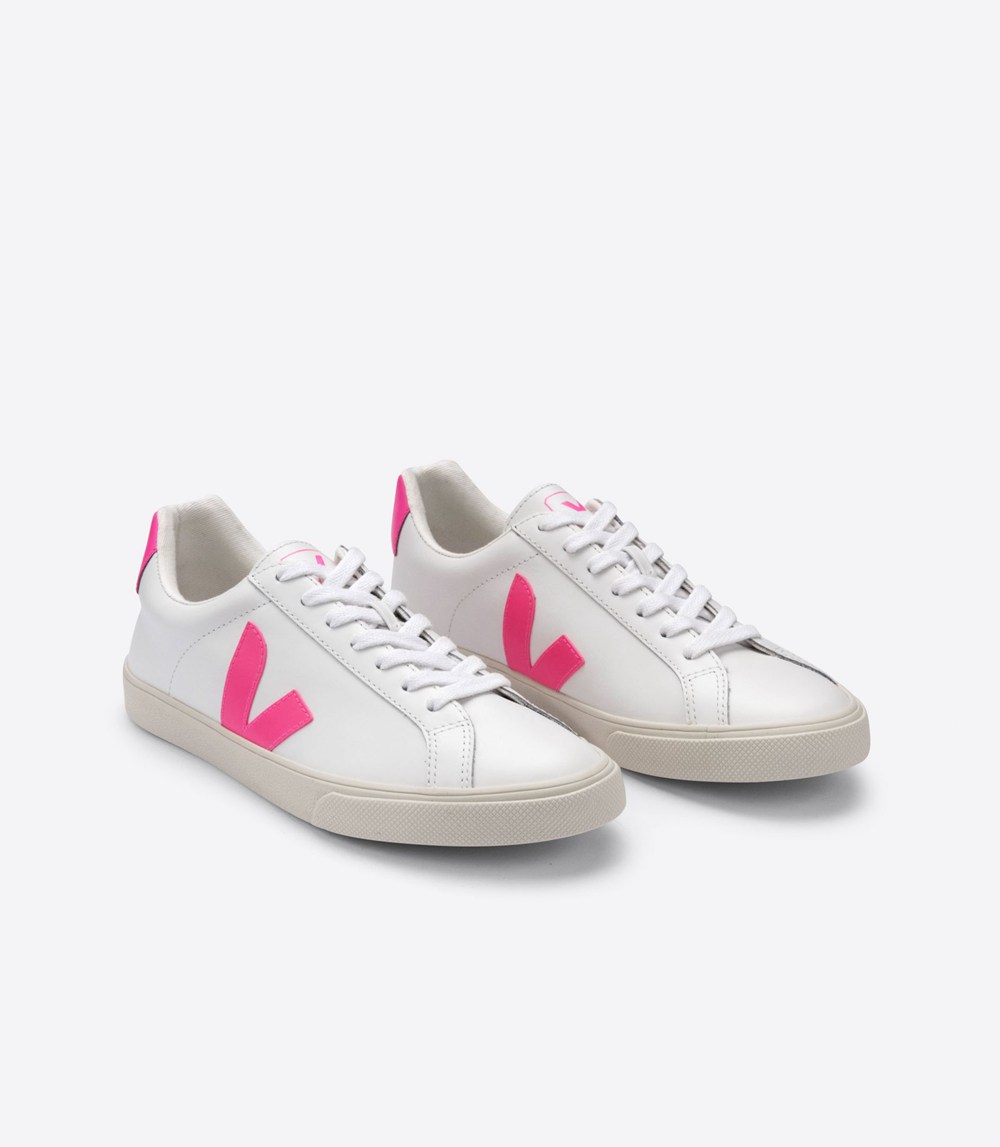 Veja Trainers Womens White/Pink - Esplar Leather - TIOV-82156